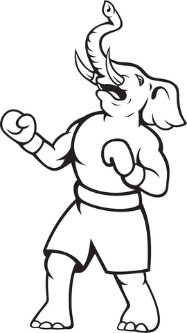 Elephant Republican Boxer Coloring Page